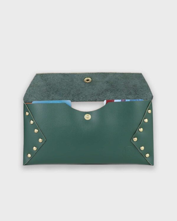leather wallet green front