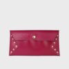 leather wallet hot pink front