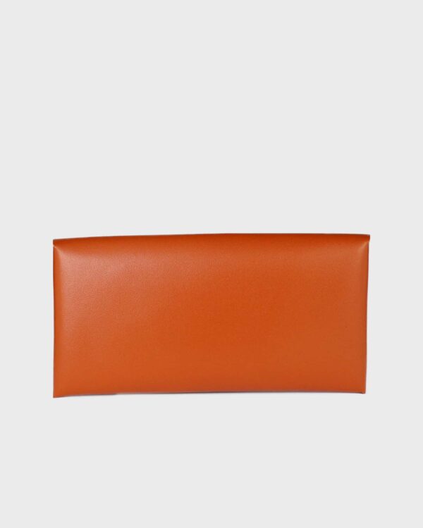 leather wallet orange back