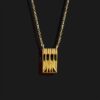 lotus necklace rectangle gold plated 18k