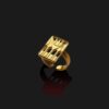 lotus square ring matt gold plated 18k scaled