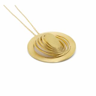 circle gold plated changeable pendant