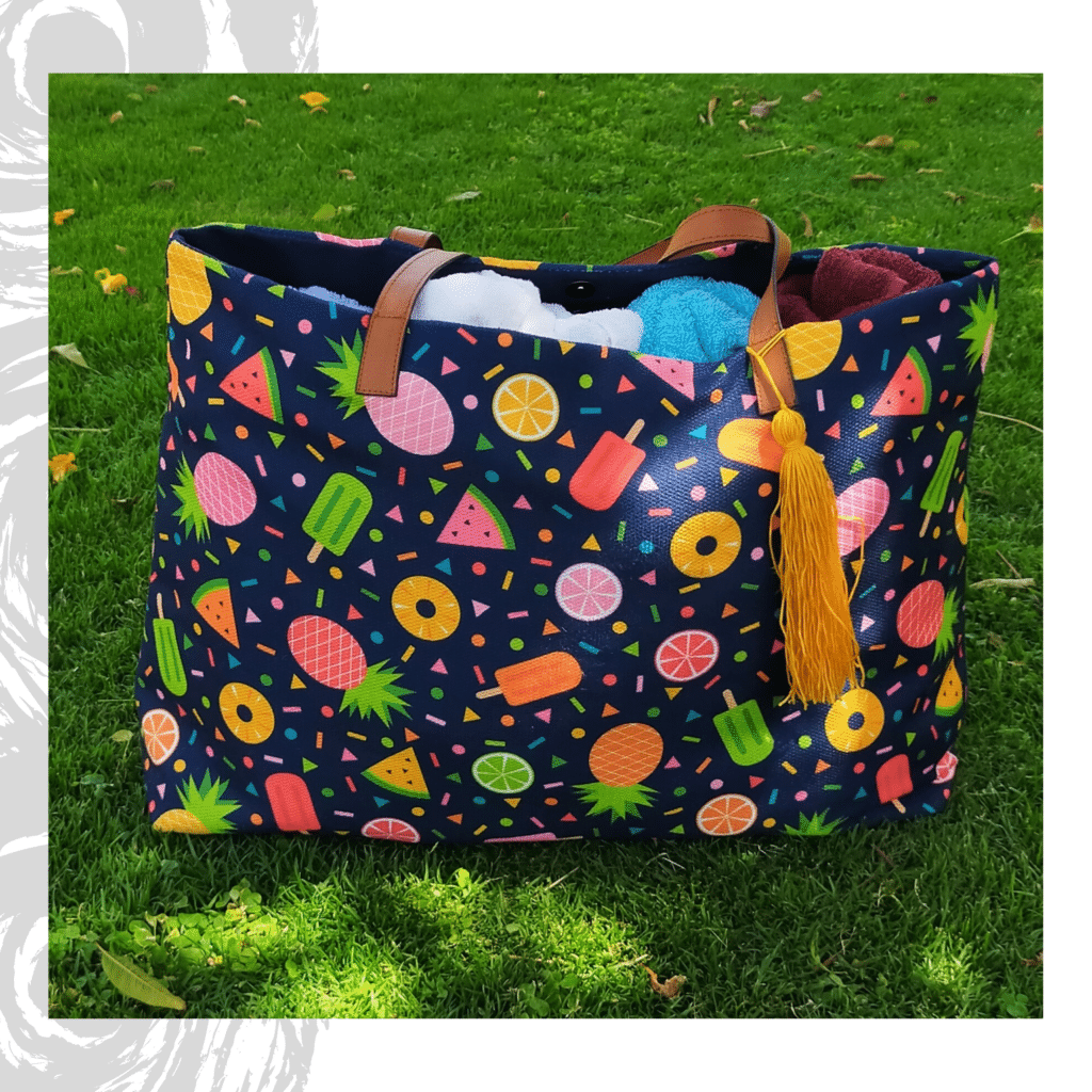 Navy blue beach bag I Make This