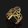 scarab bracelet with lapislazuli stone matt gold plated 18ks