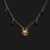 scarab necklace matt gold plated 18k