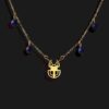 scarab necklace shiny gold plated 18k