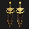 sunboat earrings with lapislazuli stones matt gold plated 18k scaled