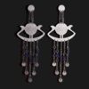 sunboat earrings with lapislazuli stones matt platinum plated scaled