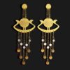 sunboat earrings with stones matt gold plated 18k scaled