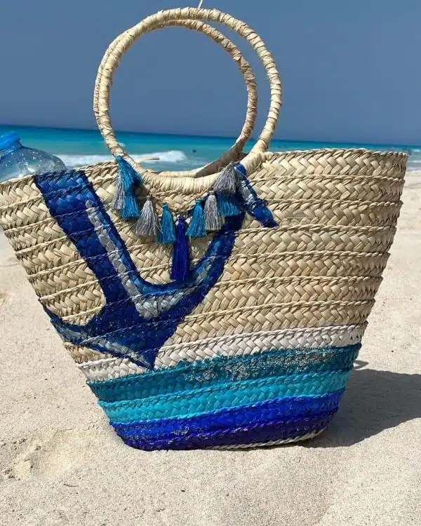 Anchor Straw beach bag
