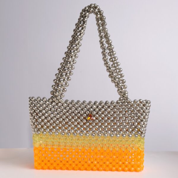 Built-in handles beaded bag