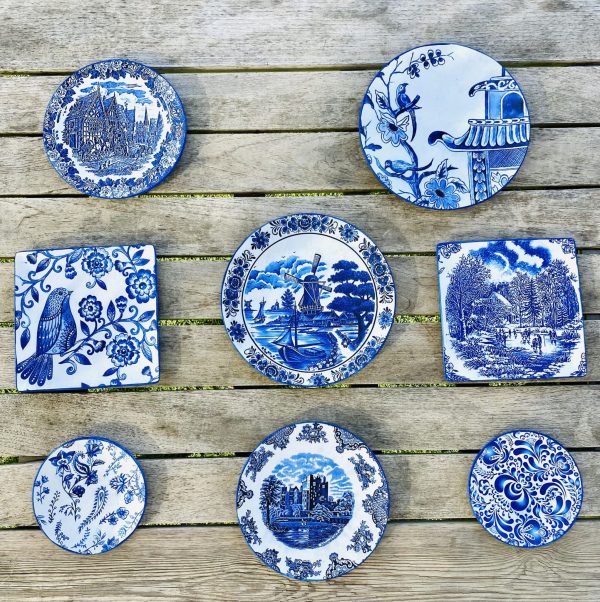 Bleu Blanc Chinoiserie Wall Plates