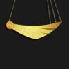 wing of horus necklace mix shiny and matt gold plated 18k