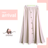 Light Beige Maxi Skirt with Buttons