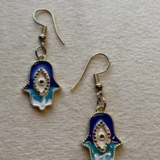 Enmailed earring turquoise Fatima hand