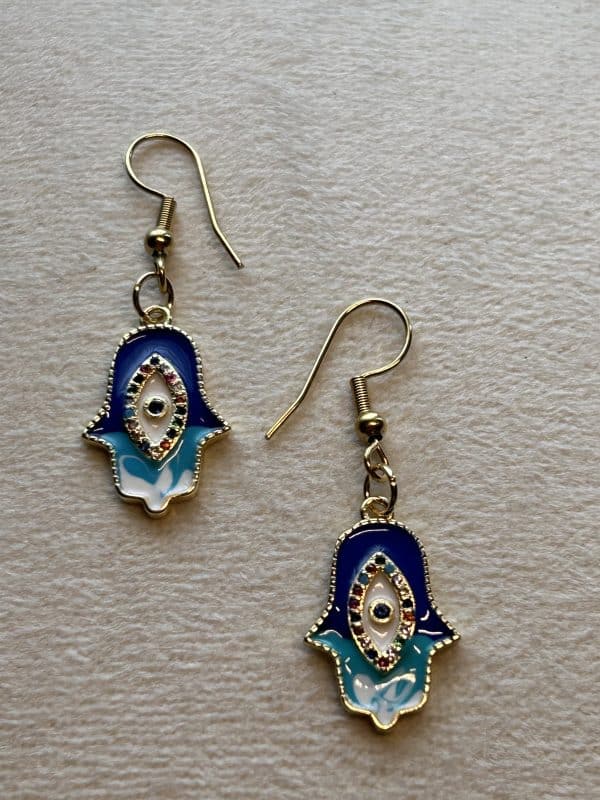 Enmailed earring turquoise Fatima hand