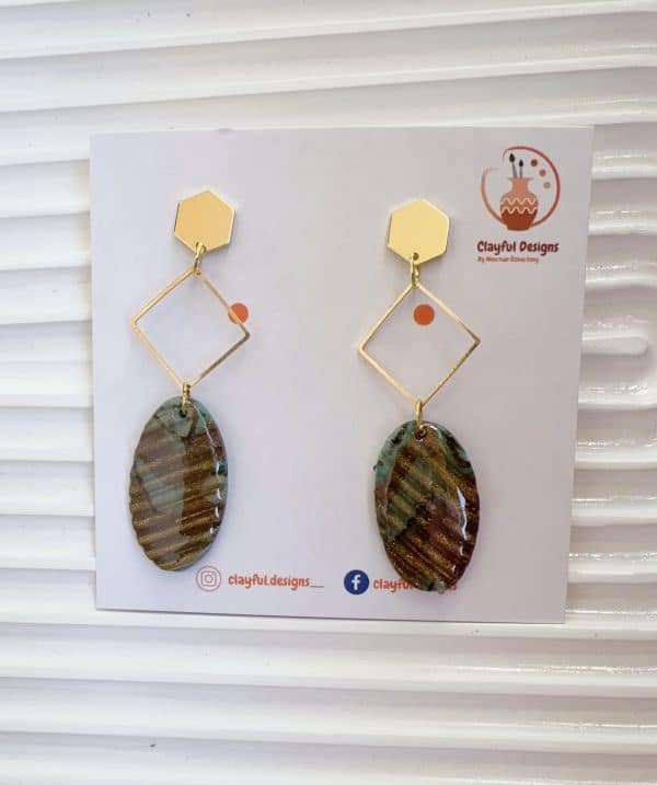 polymer clay, handmade, earrings