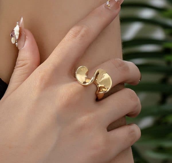 rings, stainless steel, gold-plated