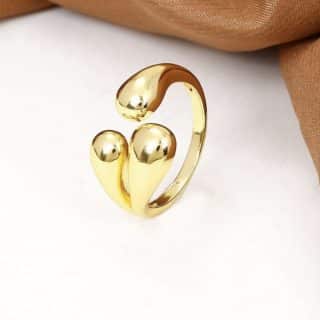 ring, stainless steel, gold-plated