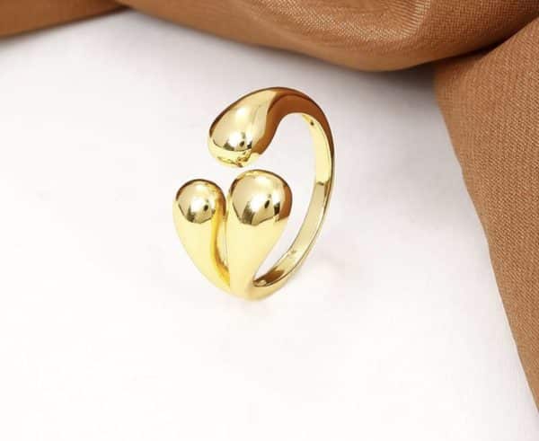 ring, stainless steel, gold-plated