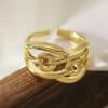 ring, stainless steel, gold plated