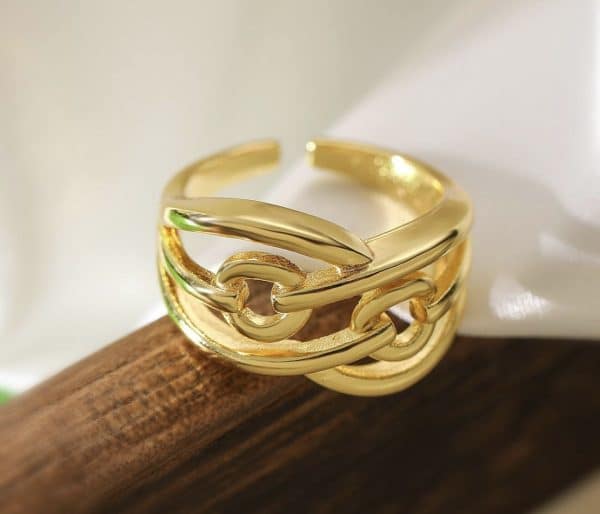 ring, stainless steel, gold plated