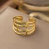 ring, stainless steel, gold-plated