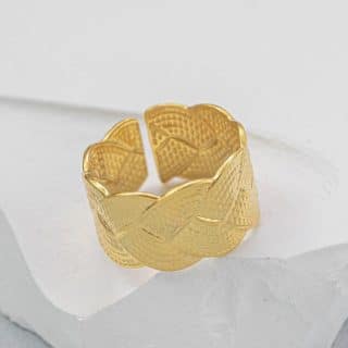 ring, stainless steel, gold plated