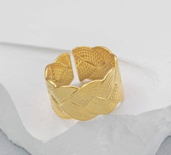 ring, stainless steel, gold plated