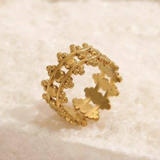 ring, stainless steel ,gold-plated