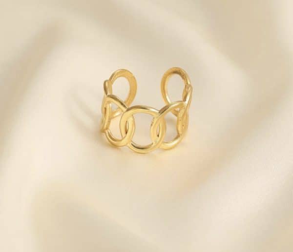 ring, stainless steel, gold-plated