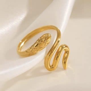 ring, stainless steel, gold-plated