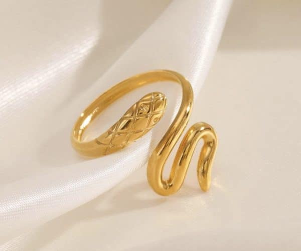 ring, stainless steel, gold-plated