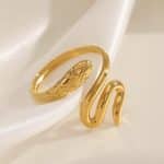 ring, stainless steel, gold-plated