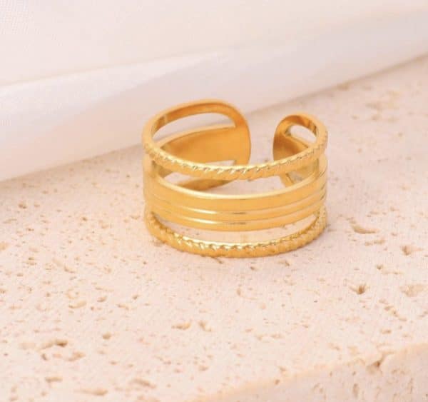 ring, gold-plated, stainless steel