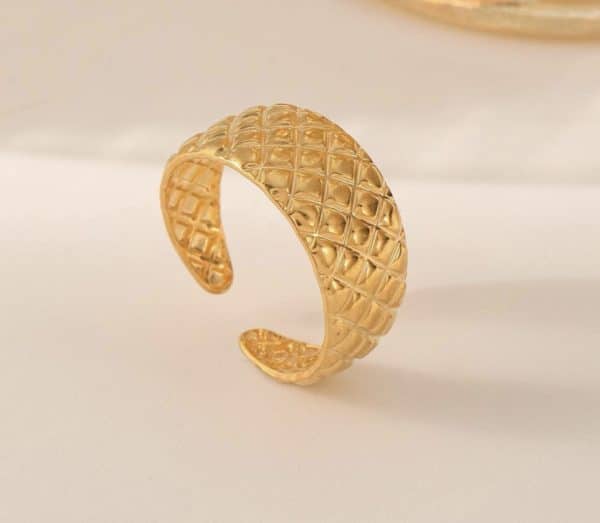 ring, stainless steel, gold-plated