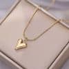 golden heart necklace. stainless steel, goldplated