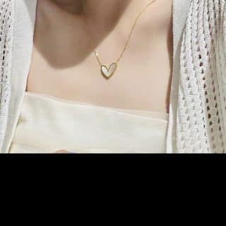 marble, necklace, stainless steel, goldplated