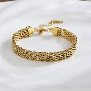 bracelet, gold-plated, stainless steel