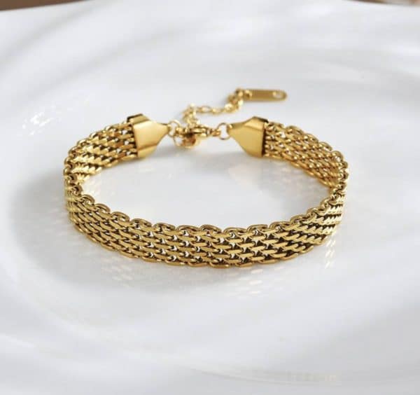 bracelet, gold-plated, stainless steel