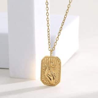 necklace, gold plated, stainless steel