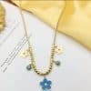 flower, necklace, gold plated, stainless steel