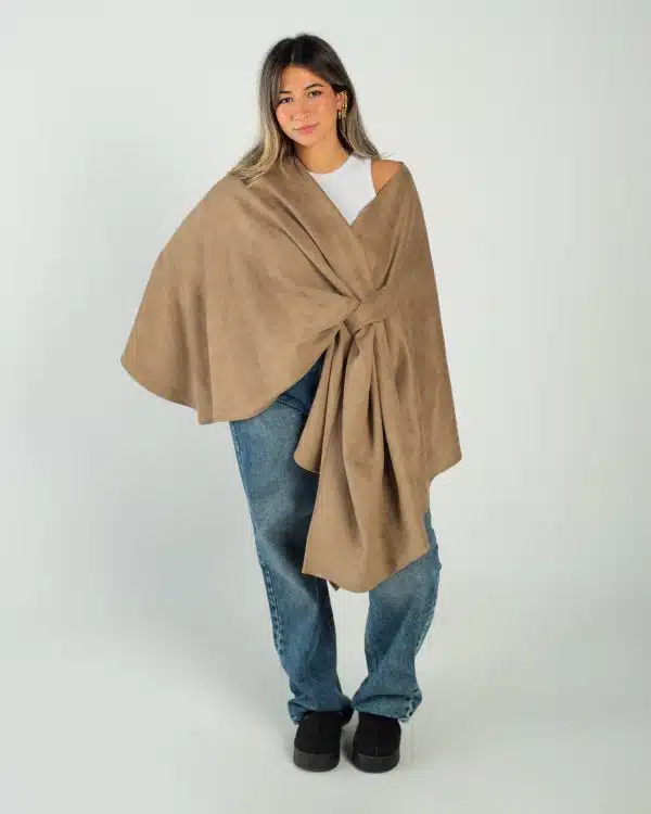 Velvet beige shawl