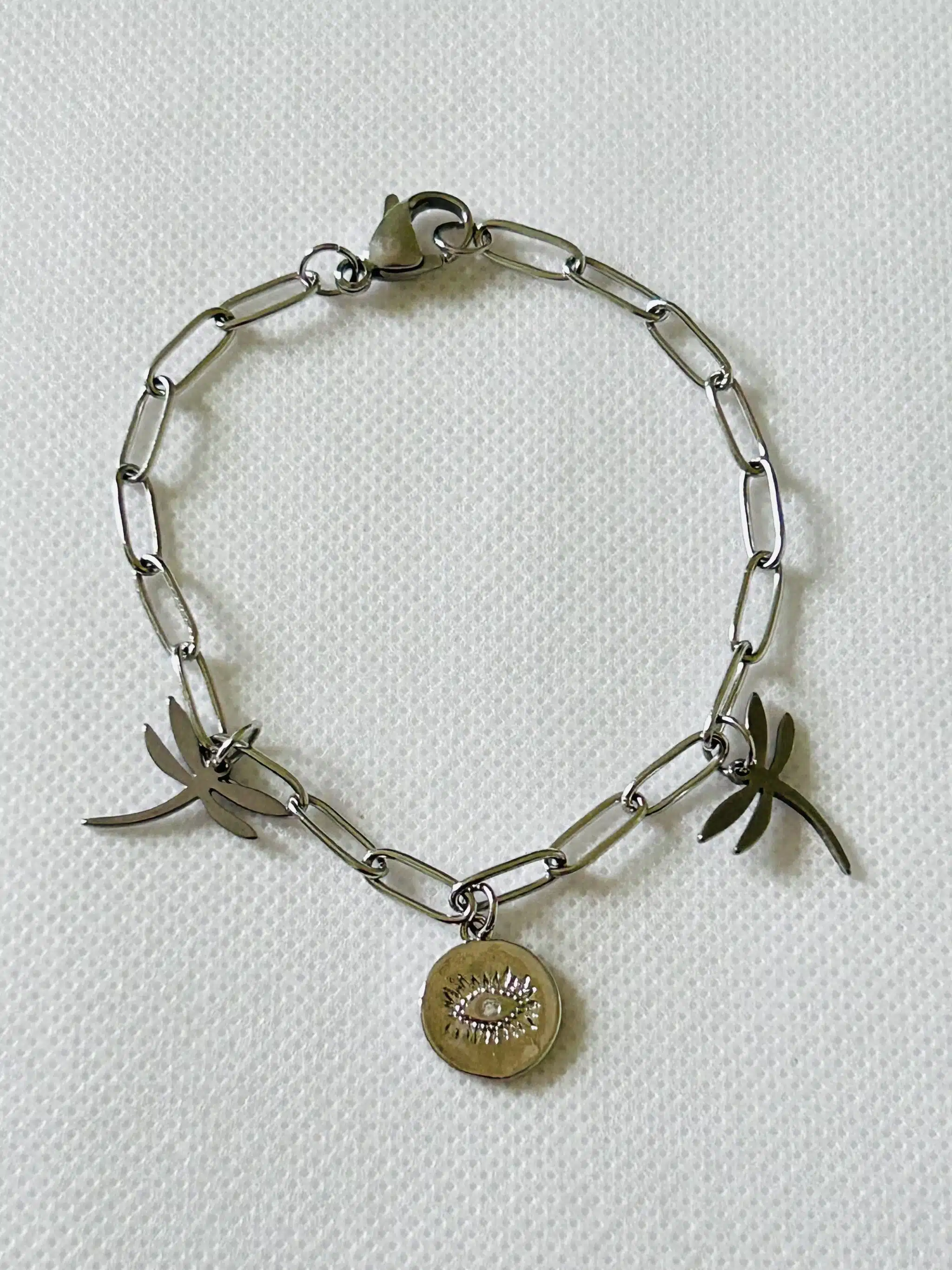 Boho bracelet with anti-evil eye charm 1 Boho bracelet with anti-evil eye charm