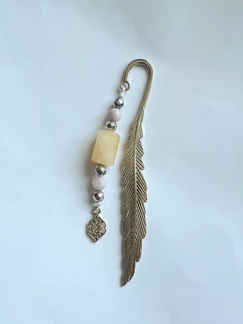Silver Plated Citrine And Morganite Bookmark 1 Silver Plated Citrine And Morganite Bookmark