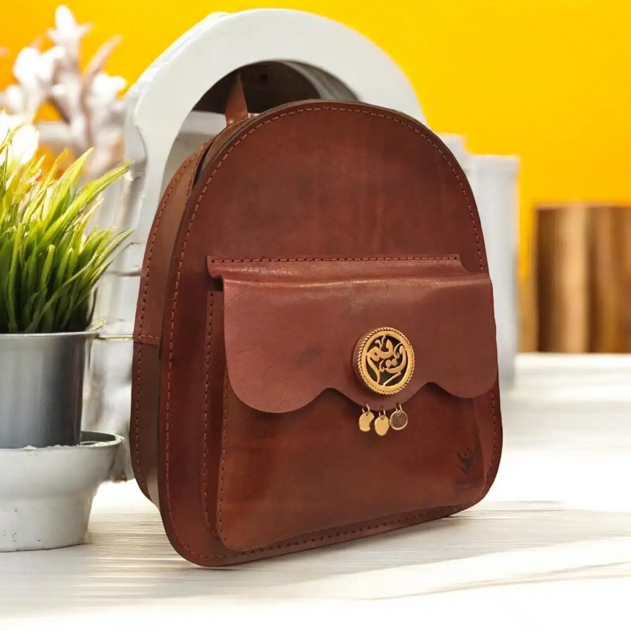 0107 Handmade Genuine leather backpack 2 WhatsApp Image 2024 11 21 at 12.22.35 AM