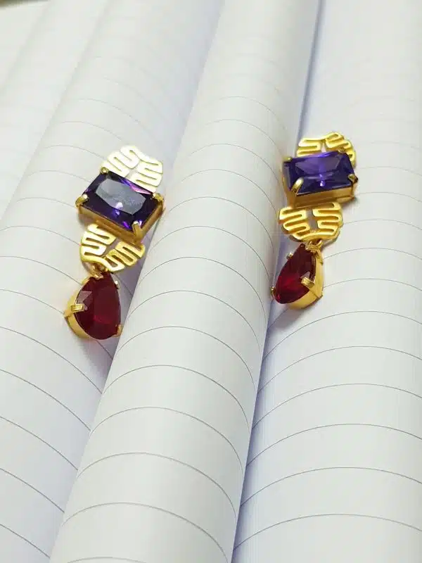 plum twist earrings violet pink