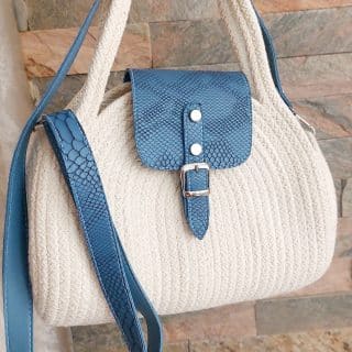 Cotton cord rope crossbody bag