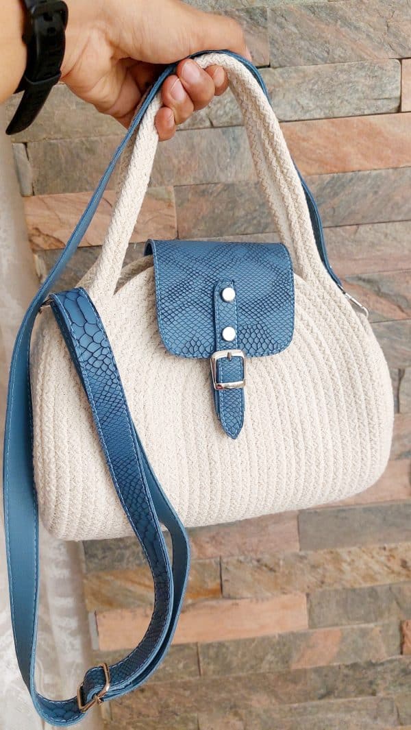 Cotton cord rope crossbody bag