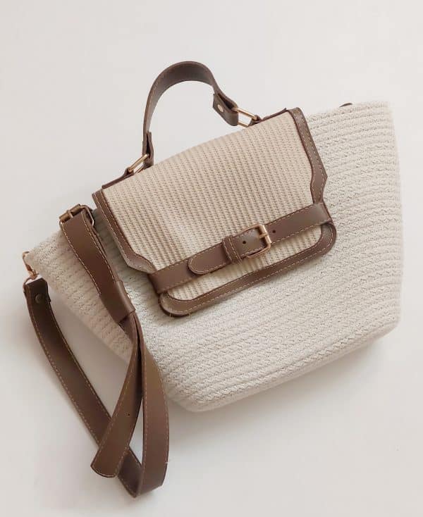 Cotton cord rope crossbody bag